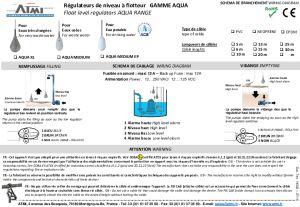 Connection Diagrams Float Level Switches AQUA XL & MEDIUM