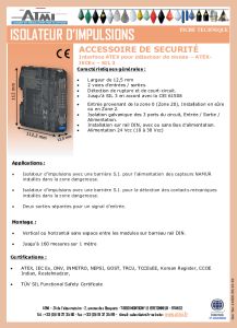 Detailed technical data sheet pulse isolator