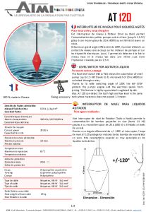 Float level switch for pump control - ATMI�s AT 120
