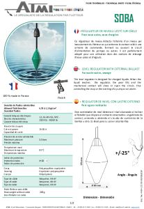 SOBA SMALL level regulator technical data sheet