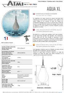 AQUA XL Regulator Technical Data Sheet