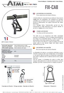 Technical sheet - FIXCAB cable fixing accessory (FIXCAB)