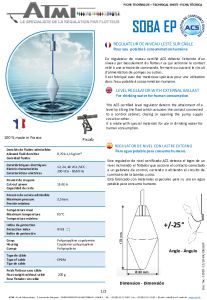 SOBA EP water level regulator technical data sheet