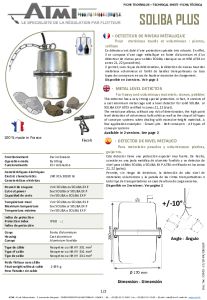 SOLIBA PM level detector technical data sheet