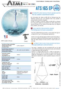 ATS 165 EP level switch technical data sheet