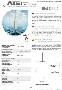 TUBA 150C level detector technical sheet